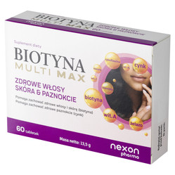 Nexon Biotyna Multi Max na wsparcie włosów, skóry i paznokci 60 tabl.