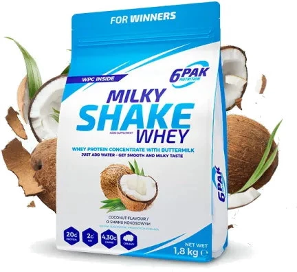 6PAK MILKY SHAKE WHEY odżywka białko WPC 700g smak kokos