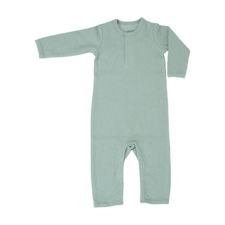 Lodger Pajacyk piżamka niemowlęca bawełniana jasna zieleń Basic Rib Peppermint r. 62
