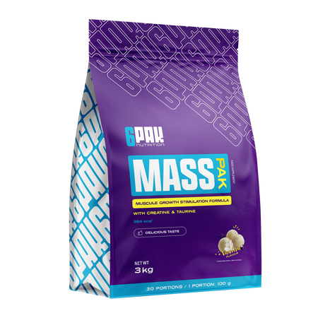 6PAK MASS PAK gainer 3000g smak Vanilia