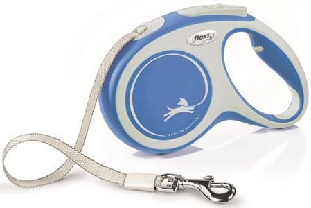 FLEXI NEW COMFORT Smycz taśmowa M / 5m niebieska
