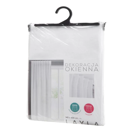 FIRANA GOTOWA LAYLA NA TAŚMIE 140 X 270 CM BIAŁY
