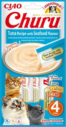 INABA Cat Churu Tuna Seafood Tuńczyk Owoce Morza 4x14g