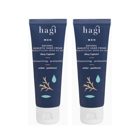 Zestaw: 2x Hagi Men Ahoj Kapitanie, Prebiotyczny krem do rąk nawilżająco-ochronny, 50 ml
