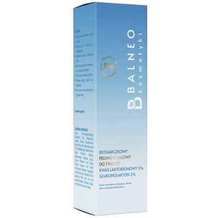 Balneokosmetyki - Biosiarczkowy peeling kwasowy do twarzy kwas laktobionowy 5% Glukonolakton 2% 30ml