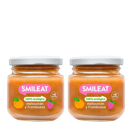Zestaw: 2x Smileat, BIO Deser z brzoskwiniami i malinami 6m+, 130g