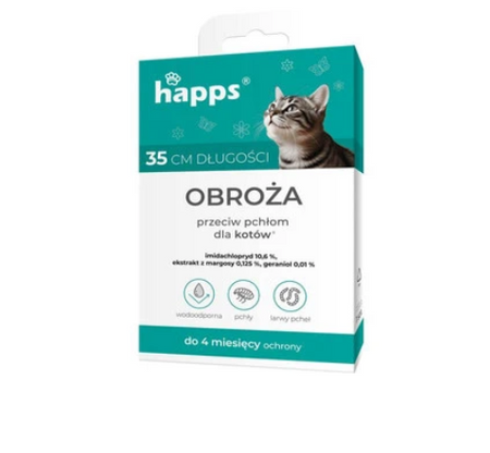 BROS HAPPS - obroża przeciw pchłom dla kotów 35cm