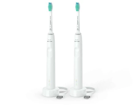 SONICARE SZCZOTKA 3100 SERIES WHITE 2-PACK HX3675/13 (2xkońcówka, czujnik nacisku, 2xładowarka USB)