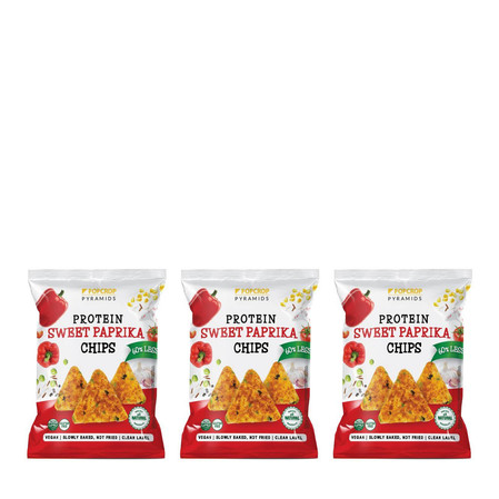 Zestaw: 3x CHRUPKI PIRAMIDKI PROTEINOWE O SMAKU SŁODKIEJ PAPRYKI BEZGLUTENOWE 60 g - POPCROP