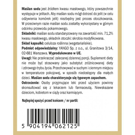 Yango Maślan sodu otoczkowany 90 kaps. vege