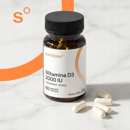 Sundose Witamina D3 2000 IU na wsparcie układu odpornościowego 60 kaps.