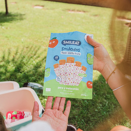 Smileat, BIO Smilados, Mus owocowy do mrożenia o smaku gruszki i brzoskwini, idealny na ząbkowanie 6m+, 5x50g