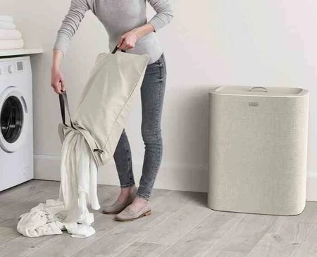 JJ-Kosz podwójny na pranie 90l. Tota, ecru