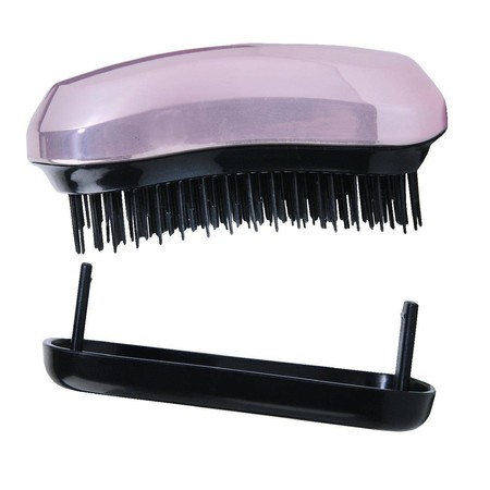 Brush & Go kompaktowa szczotka do włosów z nakładką Metaliczny Róż