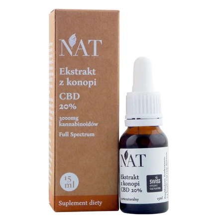 NAT Olejek - ekstrakt z konopi 20% CBD 15ml