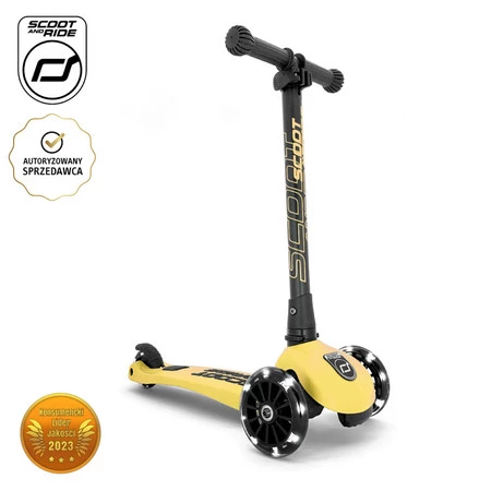 SCOOTANDRIDE Highwaykick 3 LED Hulajnoga składana ze świecącymi kółkami 3+ Lemon