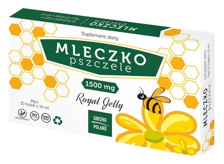 Ginseng Poland − Mleczko pszczele 1500 mg − 10 x 10 ml