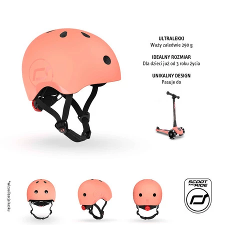 SCOOTANDRIDE Kask S-M dla dzieci 3+ Peach