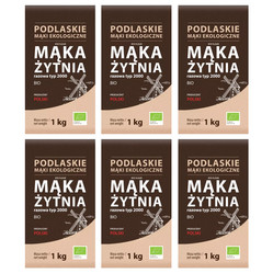 Zestaw 6x Mąka żytnia razowa BIO typ 2000 1 kg