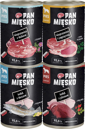 Pan Mięsko - Indyk z Jeleniem - mokra karma dla psa - 400g