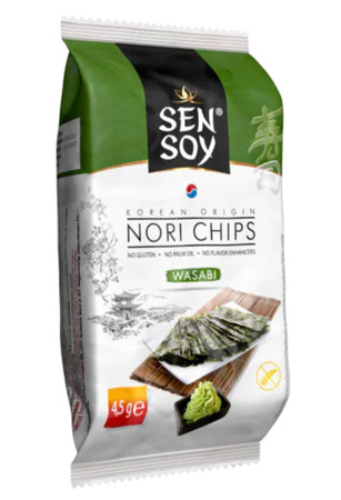 CHIPSY NORI WASABI BEZGLUTENOWE 4,5 g - SEN SOY