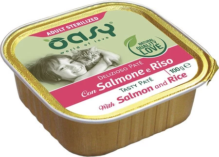 OASY Cat Tasty Pate Adult Sterilized Łosoś z Ryżem dla kota 100g
