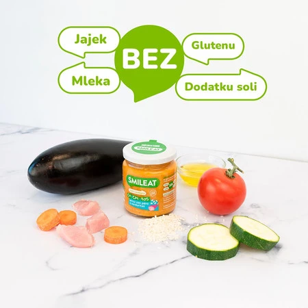 Smileat, BIO Słoiczek z ryżem i indykiem z warzywami, małe kawałki 10m+, 230g