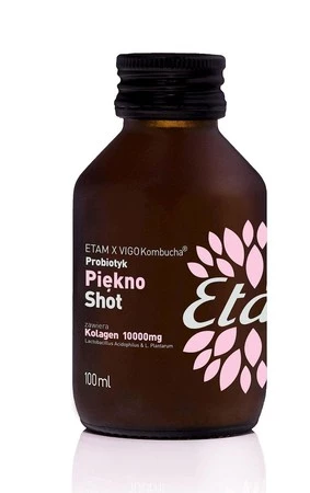 ETAM X VIGO SHOT KOMBUCHA PROBIOTYK PIĘKNO Z KOLAGENEM BEZGLUTENOWY 100 ml 