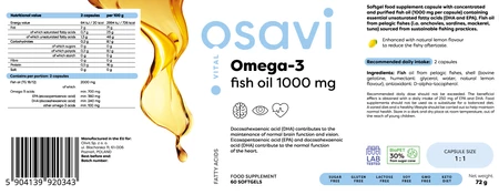 Osavi Omega-3 Olej Rybi 1000mg – 60 kaps.