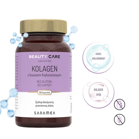 Sanamea Beauty Care Kolagen z kwasem hialuronowym 60 kaps.