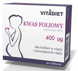 Vitadiet Kwas Foliowy 400Mcg 90 T. Dla Ciężarnych