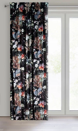 ZASŁONA GOTOWA ALANI NA TAŚMIE 140 X 270 CM CZARNY