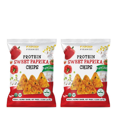 Zestaw: 2x CHRUPKI PIRAMIDKI PROTEINOWE O SMAKU SŁODKIEJ PAPRYKI BEZGLUTENOWE 60 g - POPCROP