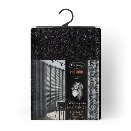 ZASŁONA GOTOWA SELMA 135 X 250 CM CZARNY