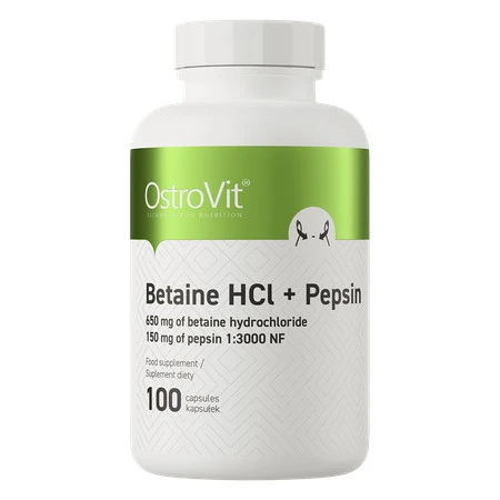OSTROVIT Betaine HCl + Pepsin - Betaina HCL + Pepsyny (100 kaps.)