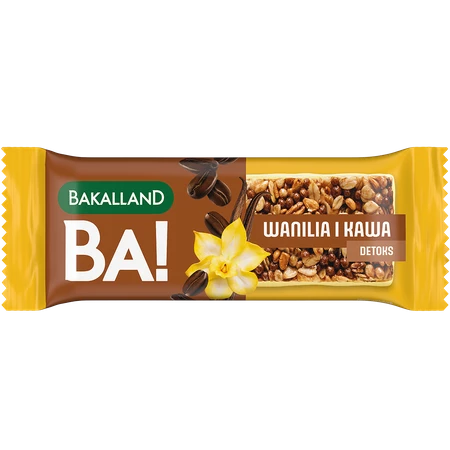 Zestaw: 10x Bakalland BA! Baton zbożowy Wanilia i kawa - DETOX - 38g