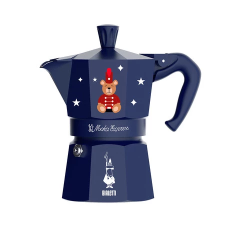 Bialetti - kawiarka Moka Express Joyful Christmas 3tz niebieska