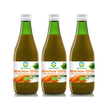 Zestaw: 3x Biofood Sok z marchwi BIO 300 ml