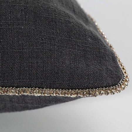 Poszewka Len 43 x 43 cm, Czarny