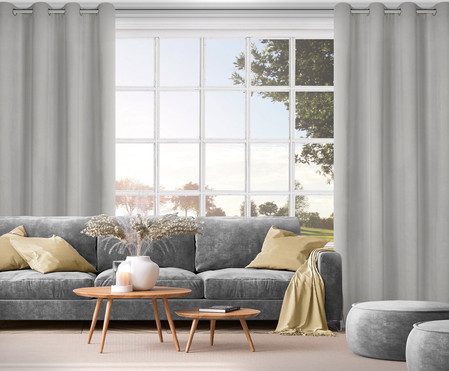 Zasłona gotowa Nita 140 x 250 cm, Stalowy