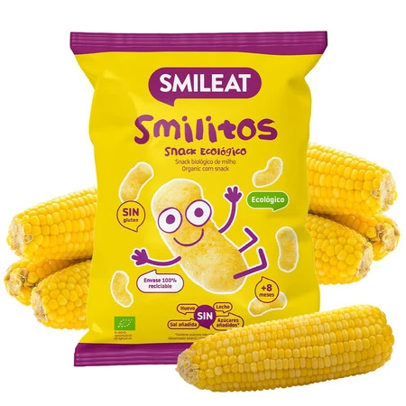 Smileat, BIO Smilitos, Chrupki kukurydziane z oliwą z oliwek z pierwszego tłoczenia 8m+, 38g