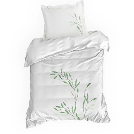 Komplet pościeli satynowej Haft, 220 x 200 cm, Biały
