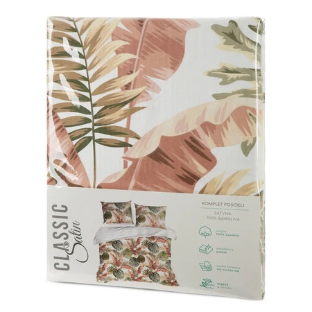 Komplet pościeli satynowej Spring 29, 220 x 200 cm, Biały