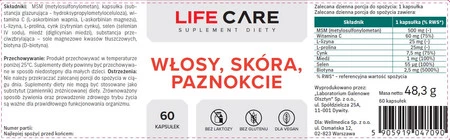 Life Care Włosy, Skóra, Pazn. 60 kaps.