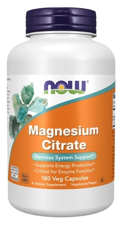 NOW FOODS Magnesium Citrate - Cytrynian Magnezu (180 kaps.)