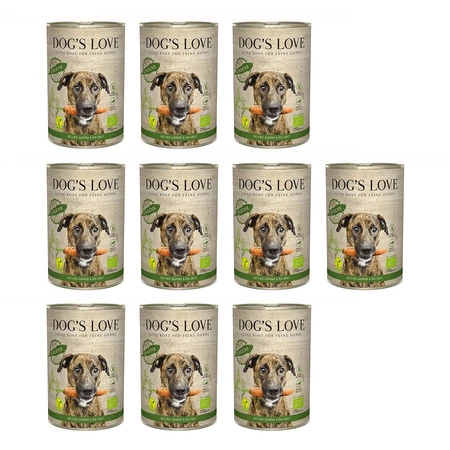 Zestaw 10x DOG'S LOVE BIO GREENS - ekologiczna warzywno-owocowa karma dla psów (400g)