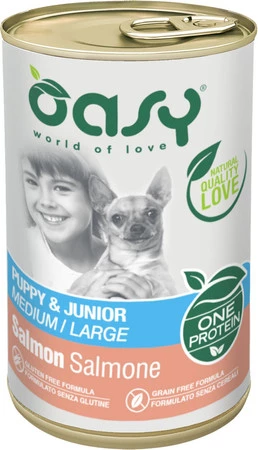 OASY Dog OAP Puppy Junior Medium / Large Salmon Łosoś 400g