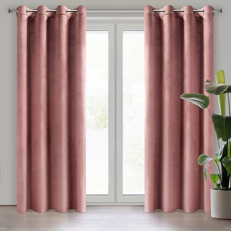ZASŁONA GOTOWA D91 ROSA 140 X 270 CM CIEMNORÓŻOWY