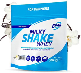6PAK MILKY SHAKE WHEY odżywka białkowa WPC 300 g smak Vanilla