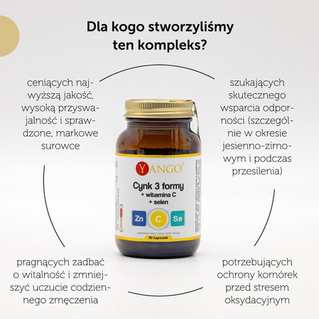Yango Cynk 3 formy + wit. C + selen 90 kaps.